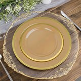 10 Pack | 7inch Regal Gold Round Plastic Dessert Plates