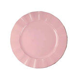 9inch Dusty Rose Heavy Duty Disposable Dinner Plates Gold Ruffled Rim, Plastic Dinnerware