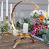 13inch Gold Moon Shaped Metal Pillar Candle Holder Stand