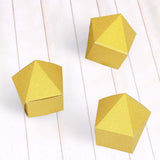 25 Pack | 3x4inch DIY Gold Glittered Geometric Wedding Favor Gift Box