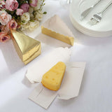 10 Pack | 4inch x 2.5inch Gold Single Slice Triangular Cake Boxes