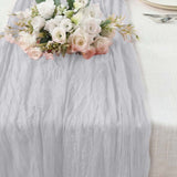 10ft Silver Gauze Cheesecloth Boho Table Runner