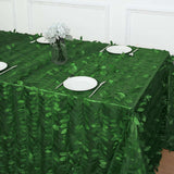 90x156inch Green 3D Leaf Petal Taffeta Fabric Rectangle Tablecloth
