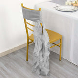 Chiffon Silver Curly Willow Chair Sashes 