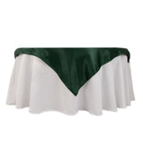 Hunter Emerald Green Seamless Lamour Satin Square Table Overlay- 54inch