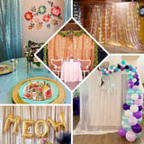 8ftx8ft Iridescent Blue Sequin Event Background Drape, Photo Backdrop Curtain Panel