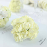 144 Pack | Ivory Paper Mini Craft Roses, DIY Craft Flowers With Wired Stem