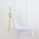 5 Pack | Ivory Linen Chair Sashes, Slubby Textured Wrinkle Resistant Sashes