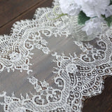 Ivory Premium Lace Fabric Table Runner, Vintage Classic Table Decor With Scalloped Frill Edges