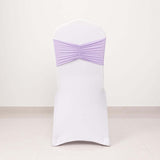 5 Pack Lavender Lilac Wide Ruffled Fitted Spandex Chair Sash Band 