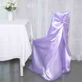 Lavender Lilac Satin Self-Tie Universal Chair Cover, Folding, Dining, Banquet and Standard