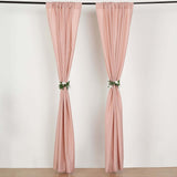 2 Pack Dusty Rose Polyester Event Curtain Drapes, 10ftx8ft Backdrop Event Panels With Rod Pockets