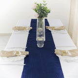 Accordion Crinkle Taffeta Table Runner - Navy Blue