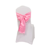 5 Pack Pink Lamour Satin Chair Sashes, Chair Bows - 6x106inch