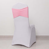 5 Pack Pink Wide Ruffled Fitted Spandex Chair Sash Band