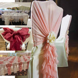 1 Set Purple Chiffon Hoods With Ruffles Willow Chiffon Chair Sashes