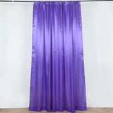 8ftx10ft Purple Satin Formal Event Backdrop Drape, Window Curtain Panel