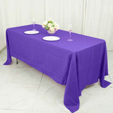 72"x120" Purple Polyester Rectangle Tablecloth, Reusable Linen Tablecloth