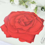 10 Pack Red Rose Flower Disposable Table Mats, 14inch Floral Cardboard Paper Placemats