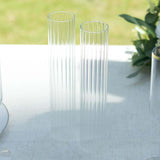 2 Pack Clear Ribbed Candle Holder Glass Shades With Open Ends