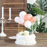 11 Pcs | Confetti Balloon Garland Cloud Cake Topper, Mini Cake Decorations - Rose Gold & White