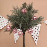 2inch Blush / Rose Gold Foam Disco Mirror Ball With Hanging Strings, Holiday Christmas Ornaments