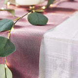 9Ft Rose Gold Glamorous Column Print Table Runner, Disposable Paper Table Runner - Blush