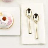 24-Pack Plastic Mini Dessert Spoons Rose Gold - Heavy Duty Disposable Silverware 4"