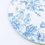 6 Pack White Blue French Toile Acrylic Charger Plates