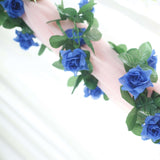 6ft | Royal Blue Artificial Silk Rose Garland UV Protected Flower Chain