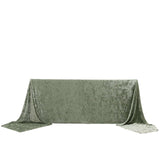 Sage Green Seamless Premium Crushed Velvet Rectangle Tablecloth - 90x156inch