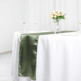 12inch x 108inch Eucalyptus Sage Green Seamless Satin Table Runner