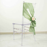 5 Pack | Sage Green Accordion Crinkle Taffeta Chair Sashes