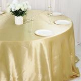 132inch Champagne Seamless Satin Round Tablecloth