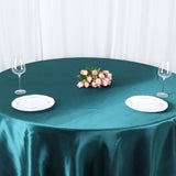 108" Peacock Teal Satin Round Tablecloth