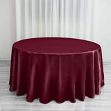 120 inches Burgundy Satin Round Tablecloth