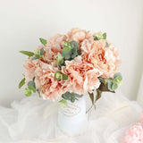 2 Bushes | 17inch Dusty Rose Artificial Silk Peony Flower Bouquets