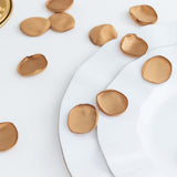 400 Pack | Matte Gold Life-Like Flower Petals, Silk Rose Petal Round Table Confetti