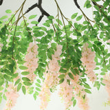 Blush Artificial Silk Wisteria Vine Round Hanging Canopy, Draping Garland Flower