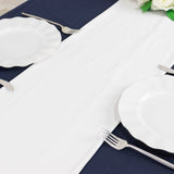 White Premium Scuba Polyester Table Runner, Wrinkle Free Table Linen