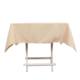 54"x54" Beige Premium Polyester Square Tablecloth - 220GSM