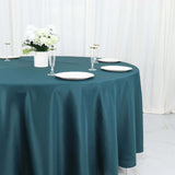 108" Peacock Teal Polyester Round Tablecloth