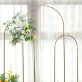 6ft Gold Metal Wedding Arch Chiara Backdrop Stand Floral Display Frame With Round Top