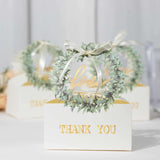 25 Pack White Thank You Candy Treat Boxes with Ribbon