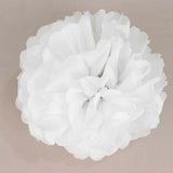 6 Pack 12" White Tissue Paper Pom Poms Flower Balls, Ceiling Wall Hanging Decorations