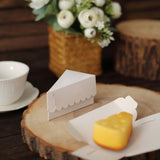 10 Pack | 4inch x 2.5inch White Single Slice Triangular Cake Boxes with Scalloped Top