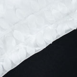 72x72inch White 3D Leaf Petal Taffeta Fabric Table Overlay