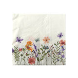 50 Pack Wildflower Butterfly Paper Beverage Napkins, Soft 2 Ply Highly Absorbent#whtbkgd