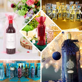 Gift-wrapped wine bottles in colorful bags for festive occasions.