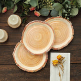 25 Pack | 7inch Natural Rustic Wood Slice Disposable Salad Party Plates